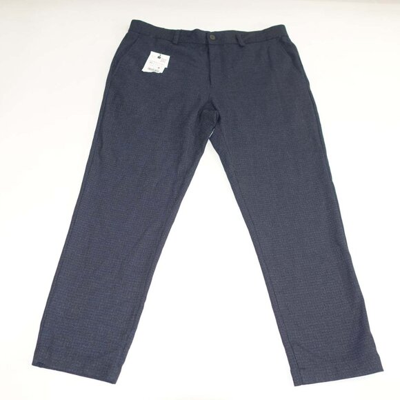 Zara Men's Melange Slim Stretch Pants 38 x 28 NWT Navy Blue Flat Front Slacks - Picture 1 of 8